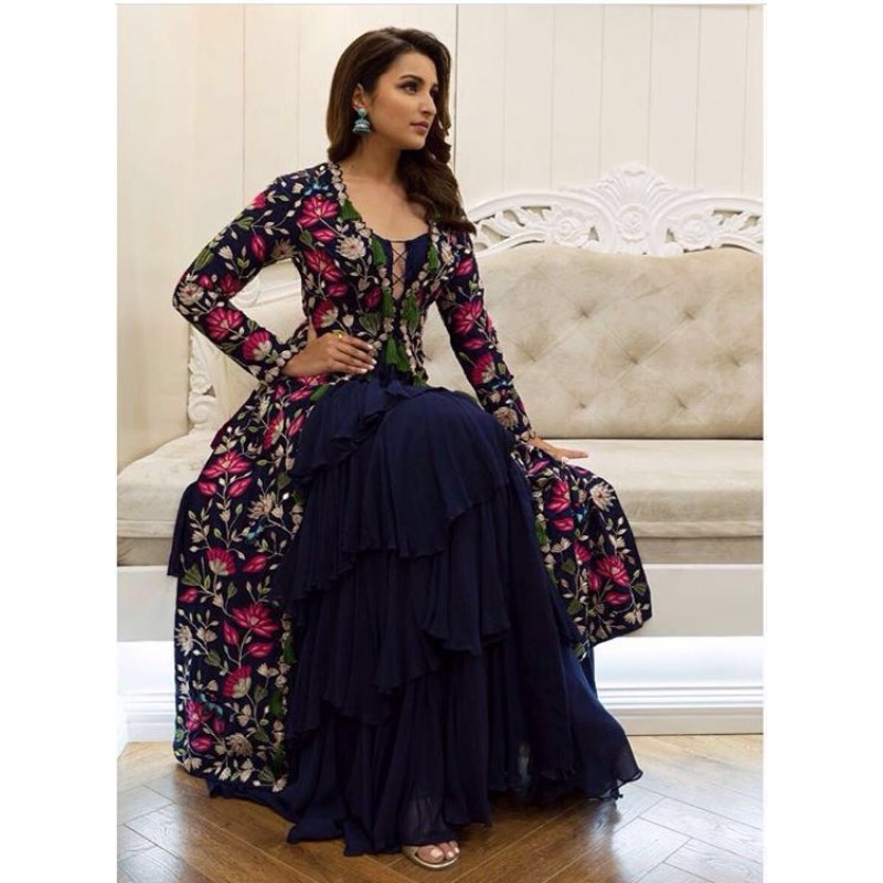 Simple indo deals western lehenga